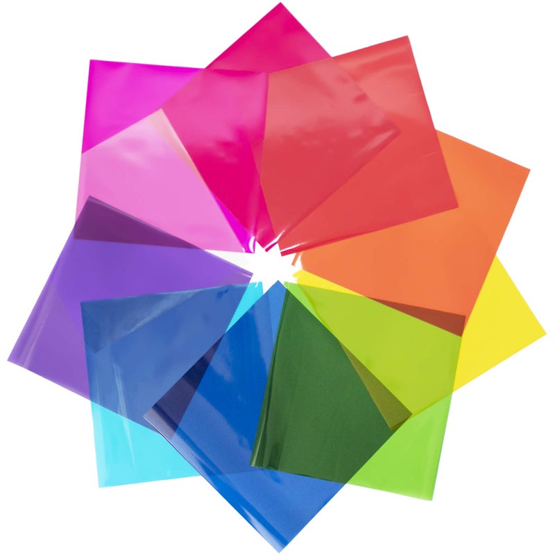 FIESTA WRAPS 210 Cellophane Sheets 8x8 in (10 Colors Assorted Value Pack) - Colored Cellophane Paper - Transparent Paper for Crafts - Cello Wrapping Sheets - Image 1